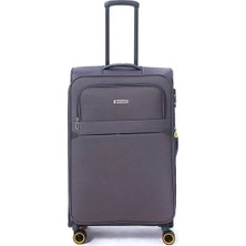 Pierre Cardin Ultra Light Hafif Lüx Kumaş Büyük Boy Valiz Antrasit 04PC6000