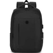 Smart Bags Gumi Kumaş Uniseks Büyük Boy Sırt Çantası 8660 Siyah