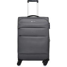 Pierre Cardin Ultra Light Hafif Lüx Kumaş Orta Boy Valiz Antrasit 04PC4200