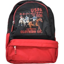 U.S. Polo Assn. Sırt Çantası Siyah Kırmızı 22040