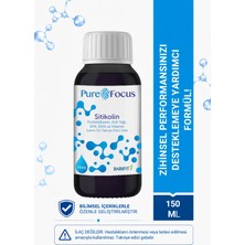 Barifit Pure Focus Sitikolin, Fosfatidilserin, Krill Yağı, ve Vitamin İçeren Sıvı Takviye Edici Gıda |150 ml | Odak ve Zihinsel Performans Desteği