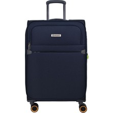 Pierre Cardin Ultra Light Hafif Lüx Kumaş Orta Boy Valiz Lacivert 04PC6000