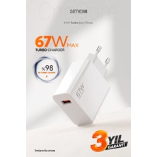 Simex Xiaomi 67W Turbo Hızlı Şarj Güç Adaptörü Başlığı Aleti Redmi Note 14 13 12 11 Pro Poco Uyumlu