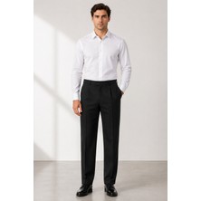 Bihan Store Santos Pileli Klasik Kesim Erkek Kumaş Pantolon 006-SIYAH