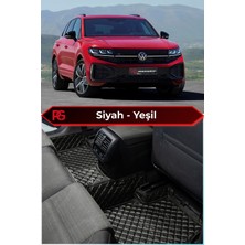 Volkswagen Vw Touareg 2026+ Siyah Üzeri Yeşil Dikiş 8d Diamond Premium Tam Kaplama Deri Oto Paspas