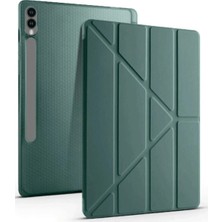 Marsilyan™- Samsung Galaxy X510 Tab S9 Fe 11 Kılıf Kalemlikli Mars Tablet Kılıfı - Koyu Yeşil
