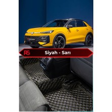Volkswagen Vw T-Roc 2026+ Siyah Üzeri Sarı Dikiş 8d Diamond Premium Havuzlu Deri Oto Paspas