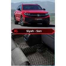 Volkswagen Vw Touareg 2026+ Siyah Üzeri Sarı Dikiş 8d Diamond Premium Havuzlu Deri Oto Paspas