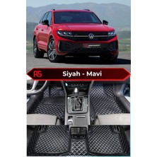 Volkswagen Vw Touareg 2026+ Siyah Üzeri Mavi Dikiş 8d Diamond Premium Havuzlu Deri Oto Paspas