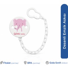 Wee Baby Desenli Emzik Askısı Pembe Fil