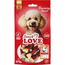Euro Dog Glblseme Snack Love Köpek Ödülü Burgulu Kalsiyum Kemik Çubuk Üzerine Sarılı Kuzu Etli 7 cm 70 gr