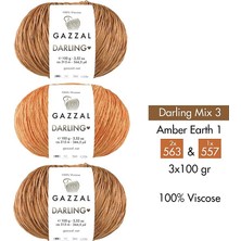 Gazzal Darling Mix 3 - %100 Viskon Iplik 3’lü Renk Kombini – Amber Earth 1 – 3 x 100 G