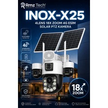 RMZTECH Inox X25 4lens 18X Zoom 4g Esim Solar Ptz Kamera