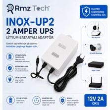 RMZTECH Inox 12VOLT 2 Amper Upsli Lityum Bataryalı Adaptör (Woltaj Korumalı)