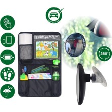 Bebek Dikiz Aynası + Tablet ve Telefon Tutacaklı Organizer Set,siyah Tek Ebat