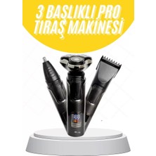 Sh Ticaret Tıraş Makinesi Profesyonel 3ın1 Dijital Göstergeli 3 Başlıklı Erkek Bakım