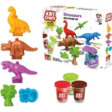 TeknoKapsül 03996 Art Craft Dinozorlar Hamur Set 168 gr -Fentoys