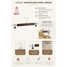 NYN Ahşap 8131 Mandallı Pantolon Etek Askısı Ceviz Renk 4 Adet