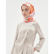 Bushu Çiçek Desenli Twill Eşarp