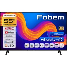 Fobem FM55EW9000QF 55'' 139CM Ekran Ultra Hd Dahili Uydu Alıcılı Ultra Ince Çerçeve Whale Os Android Smart QLED Tv