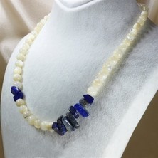 Ilgın Doğal Taş Takı Sedef Doğal Taş Kolye - Lapis Lazuli Detaylı