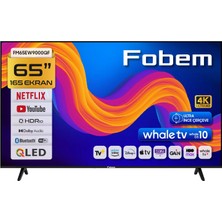 Fobem FM65EW9000QF 65'' 165CM Ekran Ultra Hd Dahili Uydu Alıcılı Ultra Ince Çerçeve Whale Os Android Smart QLED Tv