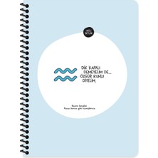 Keskin Color Hisli Şeyler 16,5X22,5 Spiralli Karton Kapak Stickerli Çizgili Burçlar Serisi Defter - Dik Kafalı Demeyelim De Özgür Ruhlu