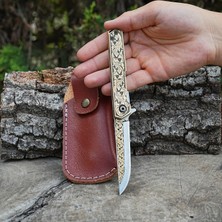 Köse Mehmet Beyefendi Katlanır Model - N690 Çelik - Altın Gravür Işlemeli Sap
