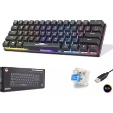 Klavye Oyuncu Mekanik Mini Blue Switch Rgb Hadron G509B Siyah