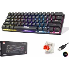 Klavye Oyuncu Mekanik Mini Red Switch Rgb Hadron G509R Siyah