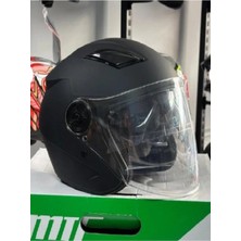 Motohat Siyah Yarım Kask(Güneş Vizörlü)