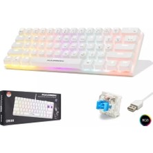 Klavye Oyuncu Mekanik Mini Blue Switch Rgb Hadron G508B Beyaz