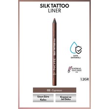 Note Cosmetics Silk Tattoo Liner Suya Dayanıklı İpeksi Jel Göz Kalemi - 02 Espresso - Kahverengi (Işıltılı)