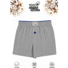 Özkan Underwear Özkan Erkek Çocuk Pamuklu Yumuşak Boxer Şort Gri Melanj Tekli Paket İçeriği 31223