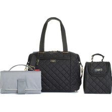 Storksak Stevie Quilted Bebek Bakım Çantası Siyah 38X34X14 cm