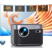 Toptro X7 4K Destekli Akıllı Projeksiyon, Otomatik Odak & Düzeltme, Wifi 6 & Bluetooth 5.2