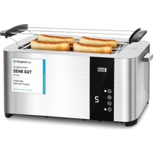 Lebenlang 4 Dilimli Dokunmatik LED Tost Makinesi,xxl Uzun Yuvalı, Çörek Aparatlı, 7 Kızartma Seviyeli