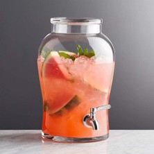 Crate & Barrel Beau Içecek Dağıtıcısı 1,75 Galon, Zarif Kavisli Cam
