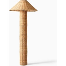 Home London Breeze Amelia Dokuma Zemin Lambası, Doğal Rattan ve Modern Tasarım (150 Cm)