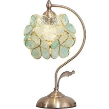 Bieye Abajur, Renkli Camdan Tiffany Tarzında 21 cm Genişliğinde Kiraz Çiçeği Aydınlatma,vintage