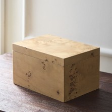 Wolf Burled Wood Kare Dekoratif Kutu Şık ve Fonksiyonel Tasarım