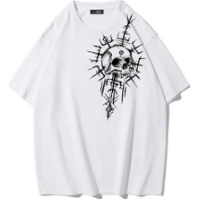 Brz Collection Unisex Oversize Kadim Ruh T-Shirt Beyaz