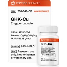 Peptide Sciences Ghk-Cu (2mg x 60 Capsules) (Copper Tripeptide)