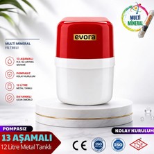 Evora 13 Aşamalı 12 Lt Kapalı Şeffaf Kasa Pompasız Su Arıtma Cihazı