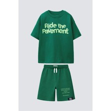 Jura Kids Erkek Çocuk Şort Baskılı T-Shirt Takım Günlük Spor 2’li Set