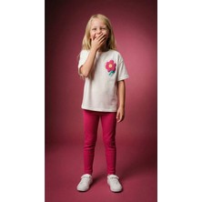 Jura Kids Kız Çocuk Çiçek Desenli Alt Uzun Üst Kısa Yazlık Takım Şık Rahat Kombin