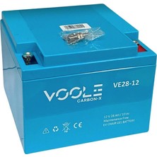 VOOLE 12V 28 AH ENGELLİ ARAÇ AKÜSÜ JEL CARBON-X EV CHAIR GEL BATTERY (165*173*126) (8 KG) YATAY