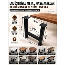 Mamz Design Metal Masa Ayağı U Ayak Siyah Masa Sehpa Ayağı