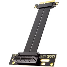 JEYI Pcıe 4.0 X4 Riser Uzatma Kablosu 180° - 90° Dik Açılı (200MM)