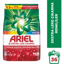 Ariel Ekstra Leke Çıkarma Renkliler Toz Çamaşır Deterjanı 5.5 KG 36 Yıkama